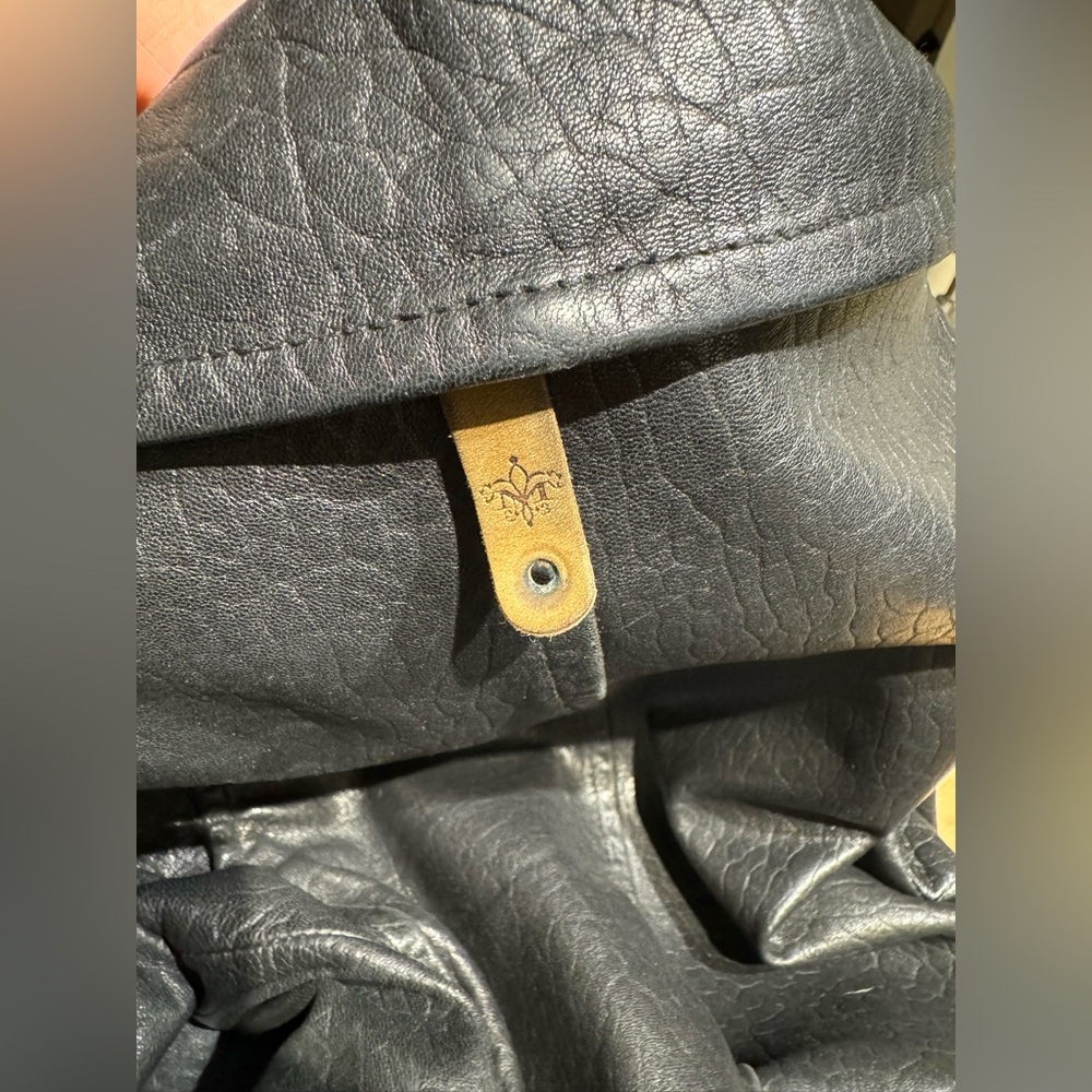 Mackage X Aritzia Pebbled Black Leather Biker Jacket - Picture 10 of 15